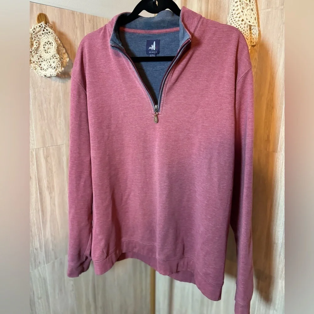 johnnie-O Burgundy 1/4 Zip-Up Pullover Sweater Sweatshirt